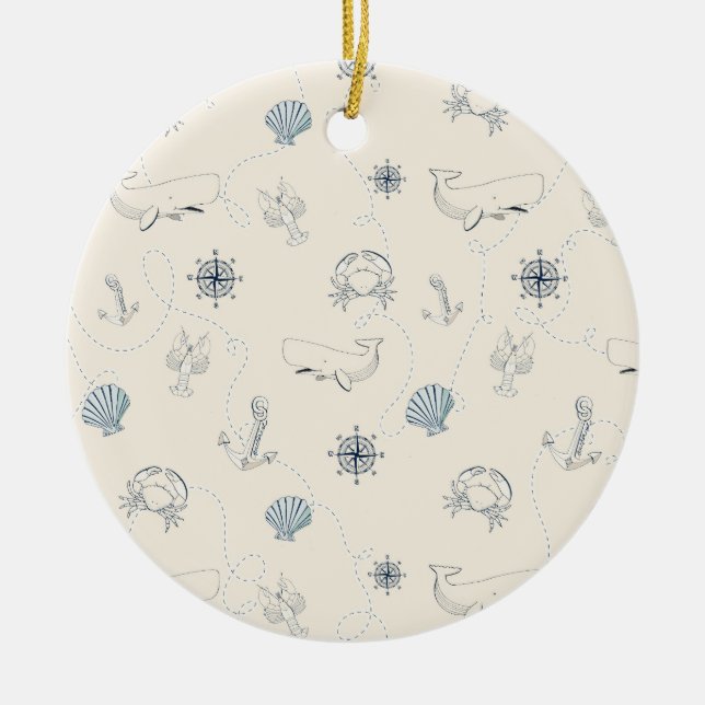 Nautische See Keramik Ornament (Vorne)