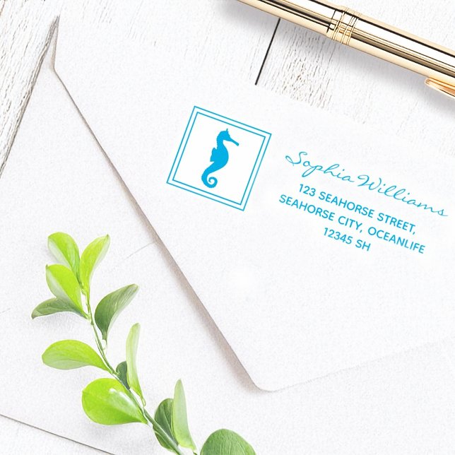 Nautische Seepferd-Rücksendeadresse Permastempel (Von Creator hochgeladen)
