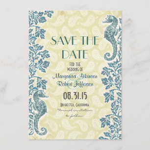 nautische Seepferd speichern die Datumskarten Save The Date