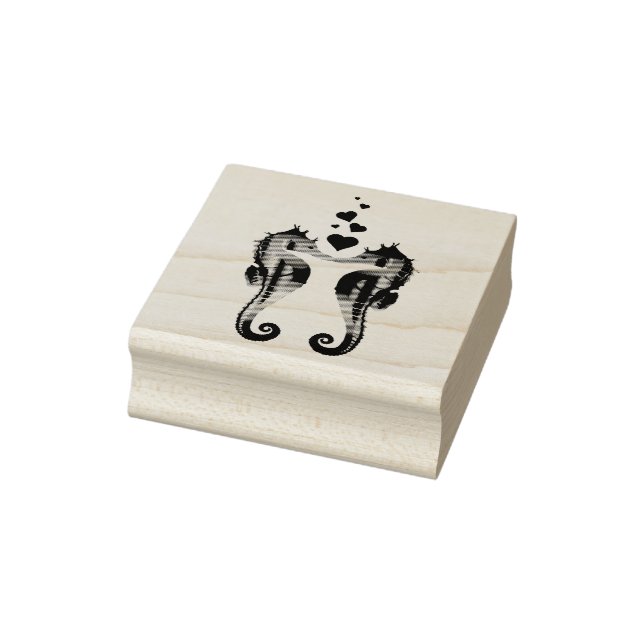 Nautische Seepferde küssen Herzen Seepferd Gummistempel (Stempel)