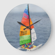 Nautische Segelboot-Kunst Küstenwanduhr