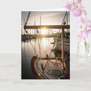 Nautische Segelboot- und Sonnenuntergangs-Fotograf Karte