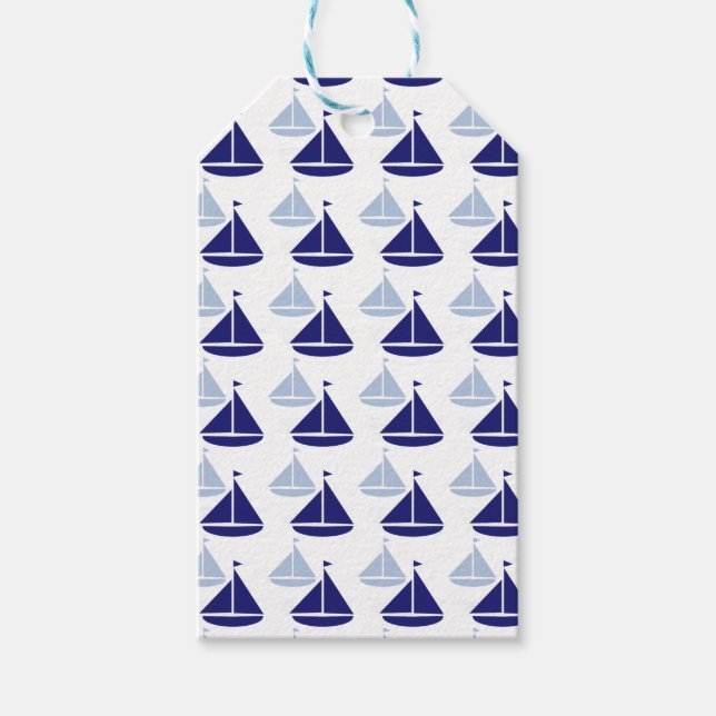 Nautische Segelboote Geschenkanhänger (Vorderseite)