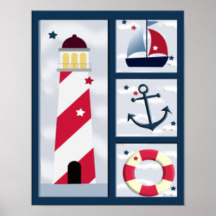 Nautische Segeldesign-Poster Poster