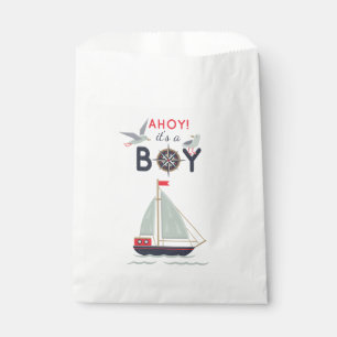 Nautische Seglerboote Ahoy Baby- Boy-Shower-Party Geschenktütchen