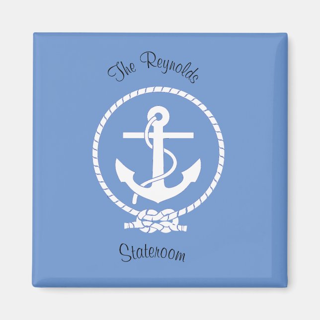 Nautische Seile und Anker-Stateroom-Magnet Magnet (Vorne)