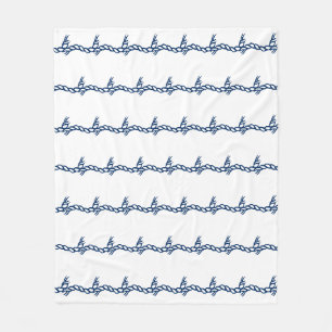 Nautische Seilwellen marineblau-blaues Muster Fleecedecke