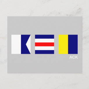 Nautische Signalflagge ACK Nantucket Postkarte