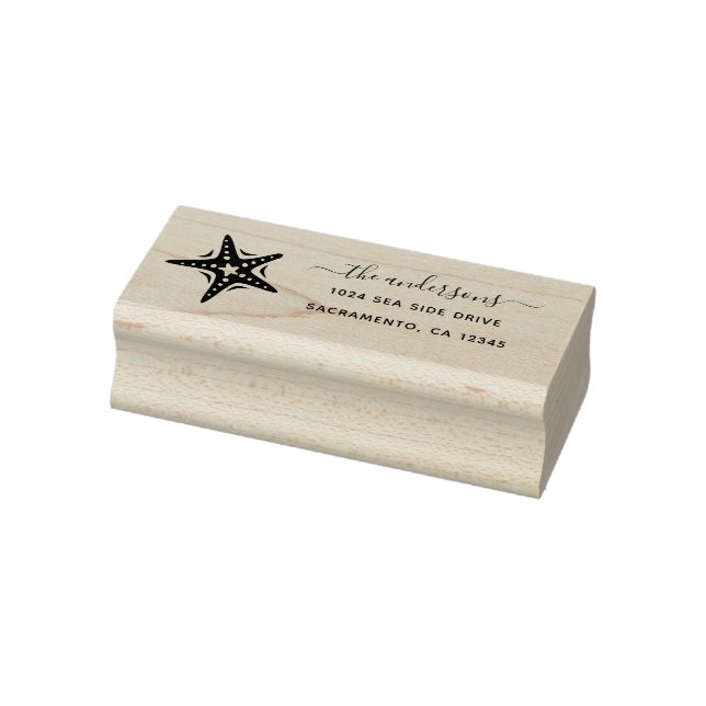 Nautische Starfish Rücksendeadresse Gummistempel (Stempel)