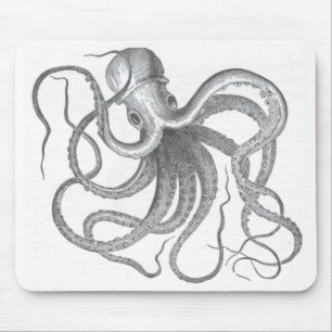 Nautische Steampunk-Oktopus Vintag Kraken sci fi Mousepad