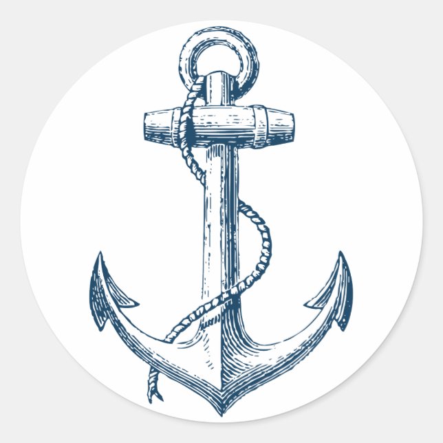 Nautische Sticker Dekoration Navy Blue White (Vorderseite)