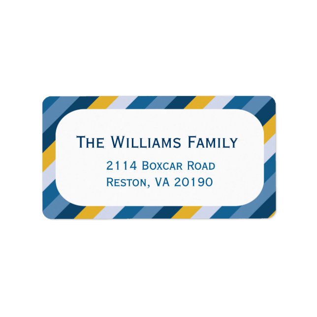 Nautische Streifen Adressaufkleber (Vorne)