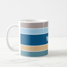 Nautische Streifen, benutzerdefinierte Monogramm-T Kaffeetasse
