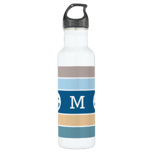 Nautische Streifen benutzerdefinierte Monogramm-Wa Edelstahlflasche