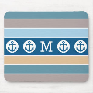 Nautische Streifen für ein Monogramm-Mousepad Mousepad