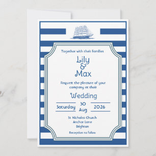 Nautische Streifen - Hochzeitseinladung Einladung