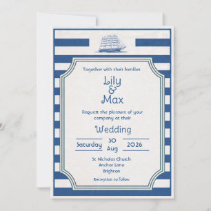 Nautische Streifen - Hochzeitseinladung Einladung