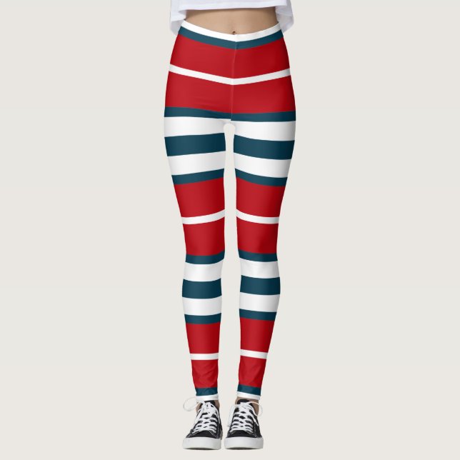 Nautische Streifen Leggings (Vorderseite)