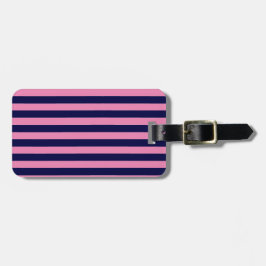 Nautische Streifen Navy Blue und Light Pink Gepäckanhänger