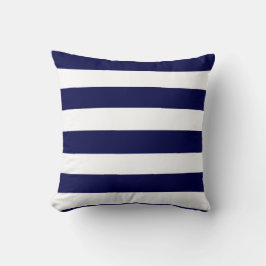 Nautische Streifen Navy Blue und White Kissen