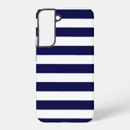 Nautische Streifen Navy Blue und White Samsung Galaxy Hülle