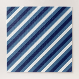 Nautische Streifen Navy Smokey Blau Crisp Weiß
