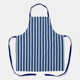Nautische Streifen Navy Smokey Blau Crisp Weiß Schürze