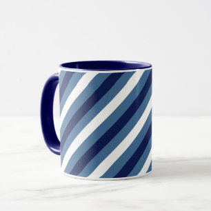 Nautische Streifen Navy Smokey Blau Crisp Weiß Tasse