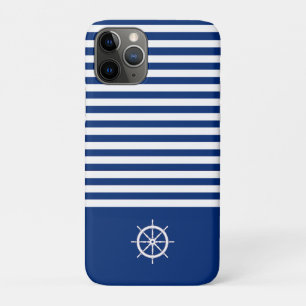 Nautische Streifen+Schiffe Rad blau+weiß Case-Mate iPhone Hülle