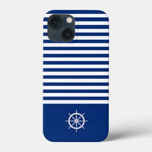 Nautische Streifen+Schiffe Rad blau+weiß Case-Mate iPhone Hülle