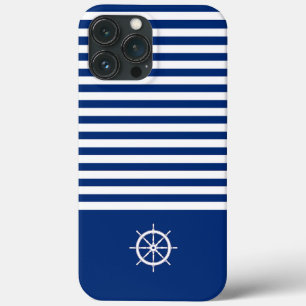 Nautische Streifen+Schiffe Rad blau+weiß Case-Mate iPhone Hülle