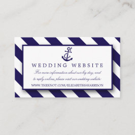 Nautische Streifen und Hochzeit des Navy Blue Anch Begleitkarte