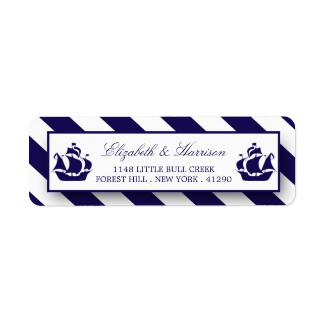 Nautische Streifen und Hochzeit eines blauen Schif (Vorne)