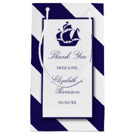 Nautische Streifen und Hochzeit eines blauen Schif Kleine Geschenktüte