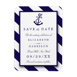 Nautische Streifen und Navy Blue Anchor Save the D Magnet