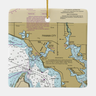 Nautische Übersicht über die Stadt Panama Keramikornament