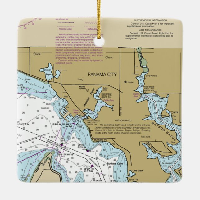Nautische Übersicht über die Stadt Panama Keramikornament (Rückseite)
