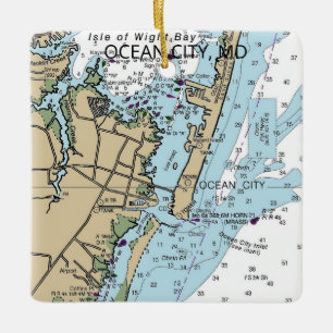 Nautische Übersicht über Ocean City Keramikornament