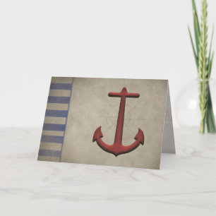 Nautische Verankerung mit Blue Stripes Note Card Karte