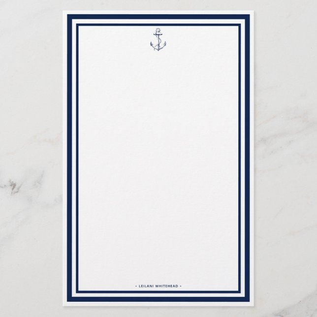 Nautische Verankerung Personalisiert Briefpapier (Vorderseite)