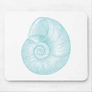 Nautische Vintage-Meeresmuschel Mousepad