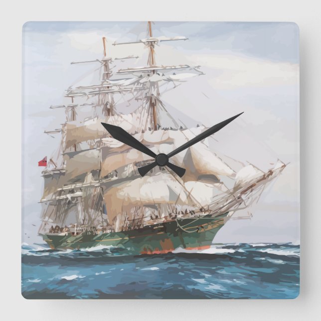 Nautische Wall-Uhren Quadratische Wanduhr (Vorderseite)