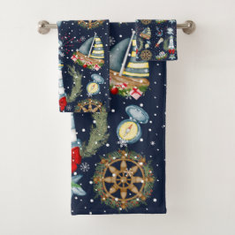 Nautische Weihnachten Badhandtuch Set