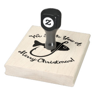 Nautische Weihnachten   Fisch und Haken Gummistempel