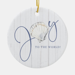 Nautische Weihnachtsfreude Muschel Urlaub Foto Keramik Ornament