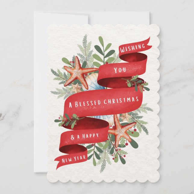 Nautische Weihnachtskarte Einladung (Vorderseite)