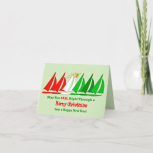 Nautische Weihnachtskarte mit Segelbooten Karte