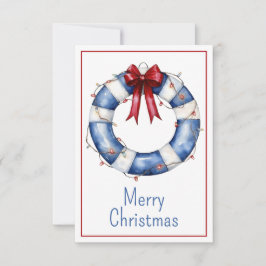 Nautische Weihnachtsreserve mit Bow Mitteilungskarte
