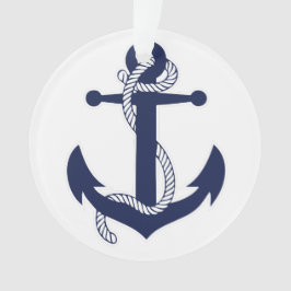 Nautische Weihnachtsschmuck Anchor Acrylic White Ornament