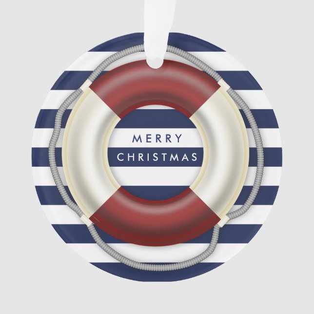 Nautische Weihnachtsschmuck Custom Blue Acrylic Ornament (Vorderseite)